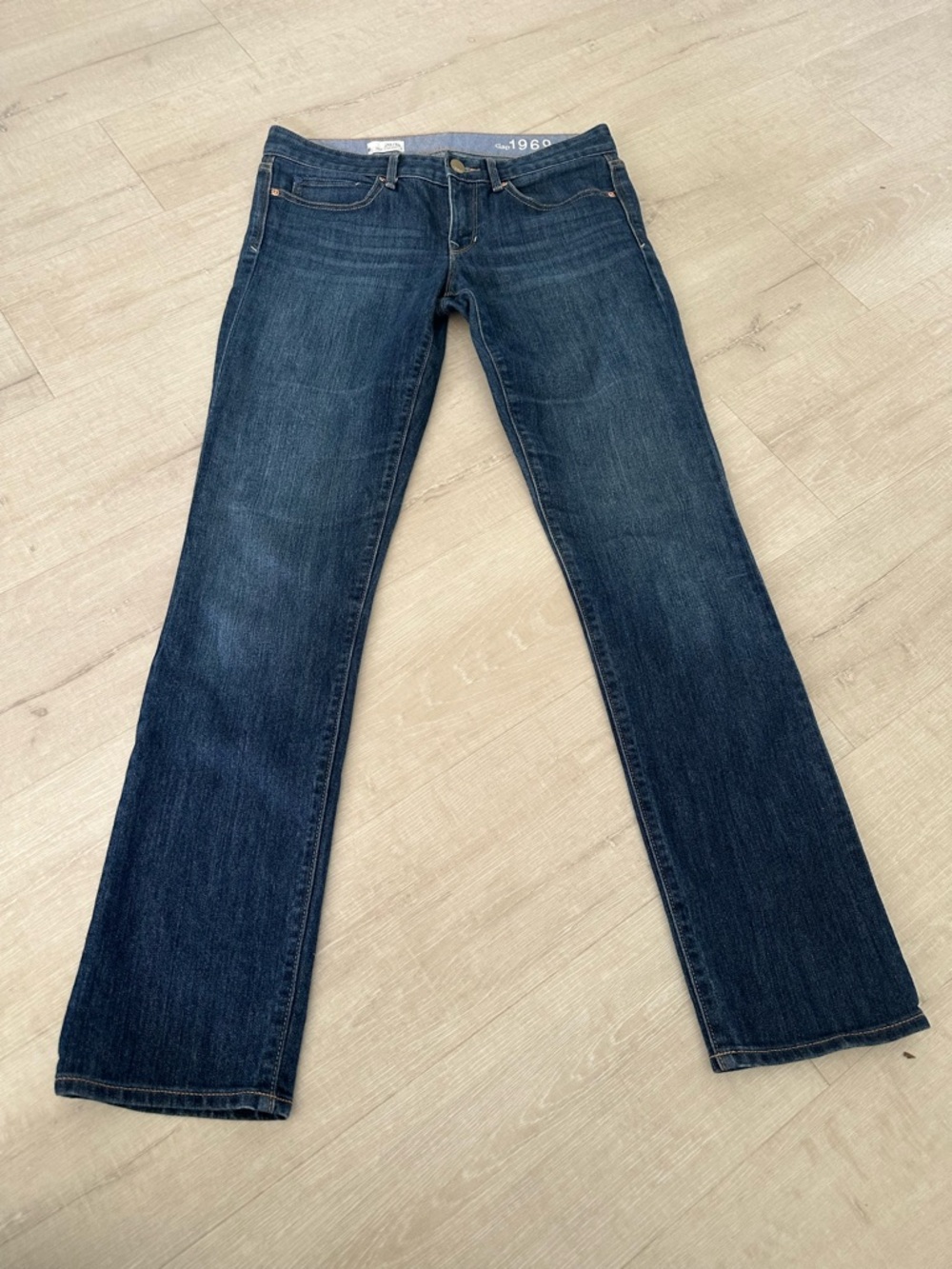 Gap 1969 Low Rise Straight Leg Jeans Dark Wash 28/6  90s Minimalist